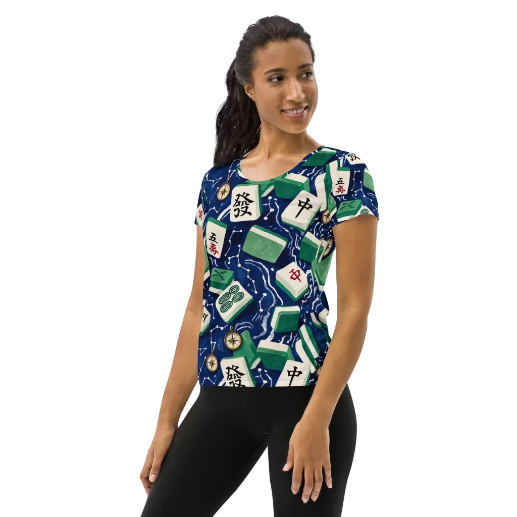 Compass Fortune on Women's Athletic T-Shirt — Left