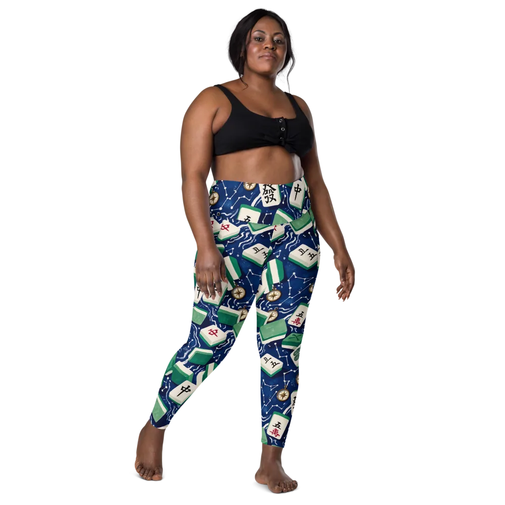 Compass Fortune on Leggings with Pockets — Front