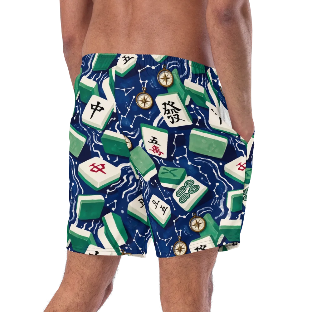 Compass Fortune on Swim Trunks — Right Back