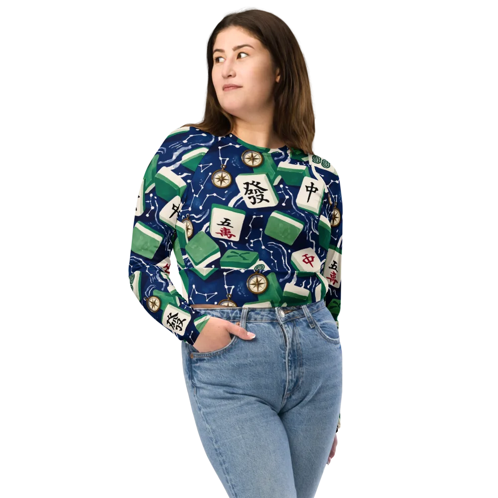 Compass Fortune on Long Sleeve Crop Top — Front