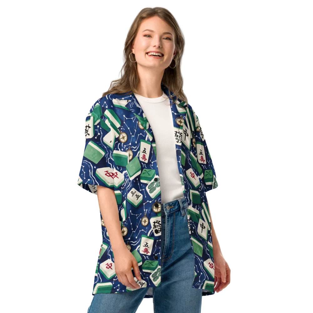 Compass Fortune on Button Shirt — Front