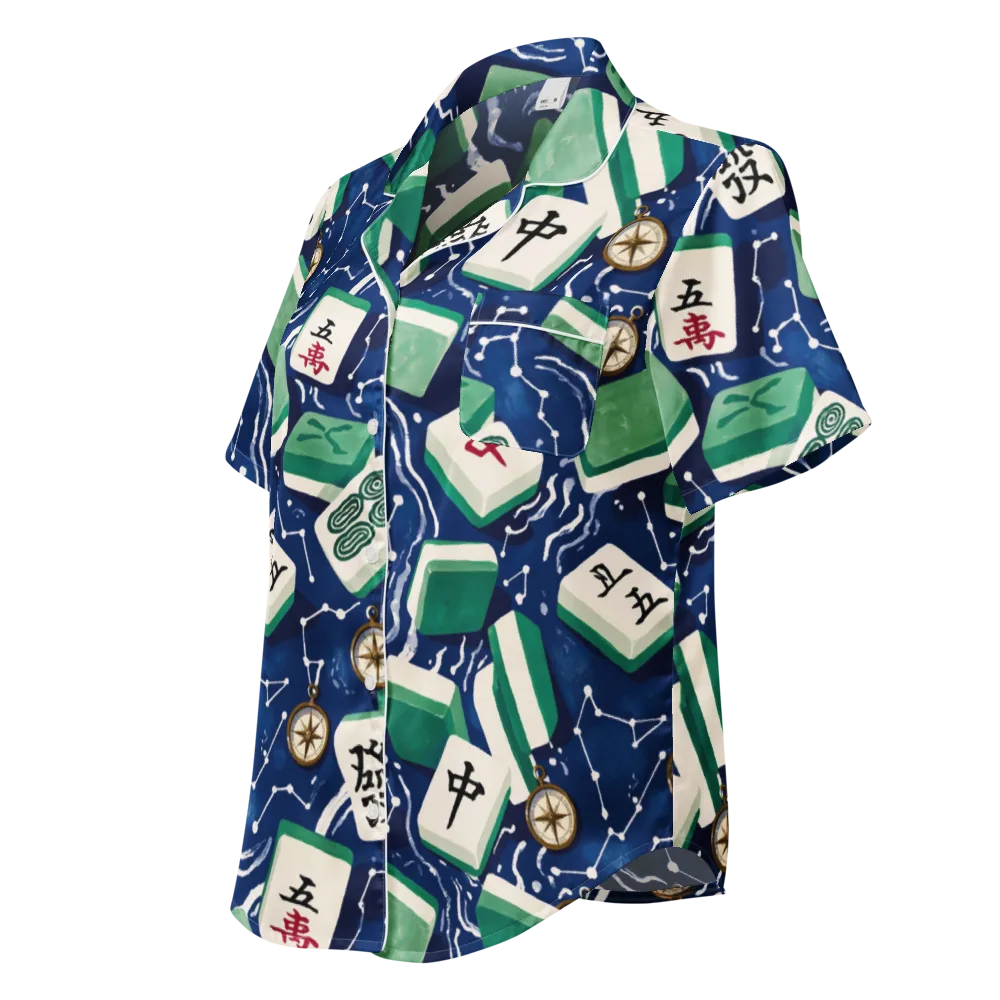 Compass Fortune on Women's Short Sleeve Pajama Top — Left Front
