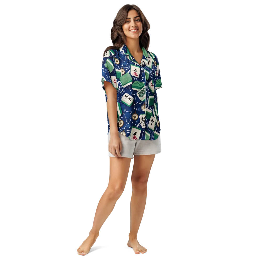 Compass Fortune on Women's Short Sleeve Pajama Top — Front