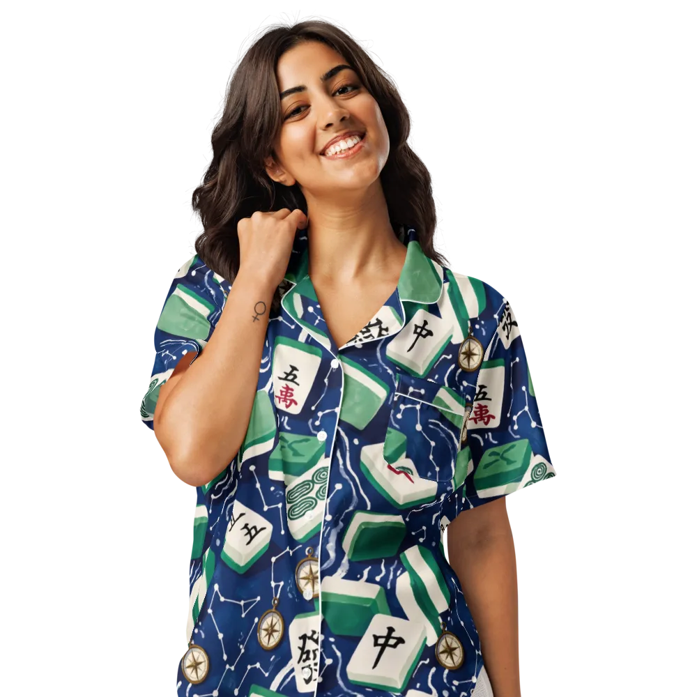 Compass Fortune on Women's Short Sleeve Pajama Top — Front