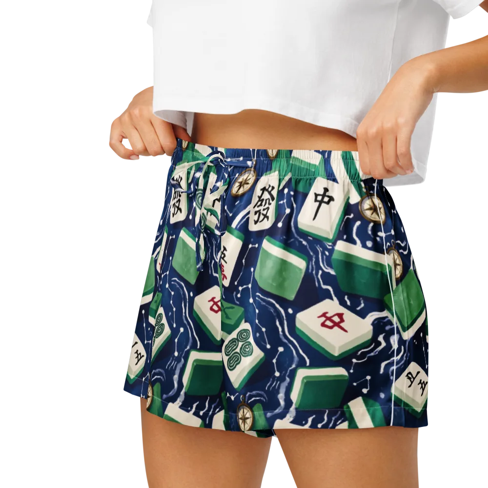 Compass Fortune on Women's Pajama Shorts — Left