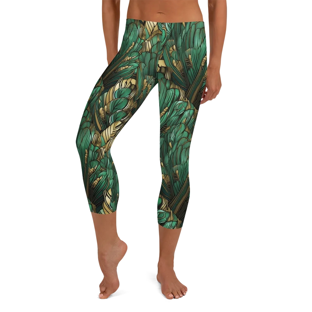 Verdant Deco on Capri Leggings — Front