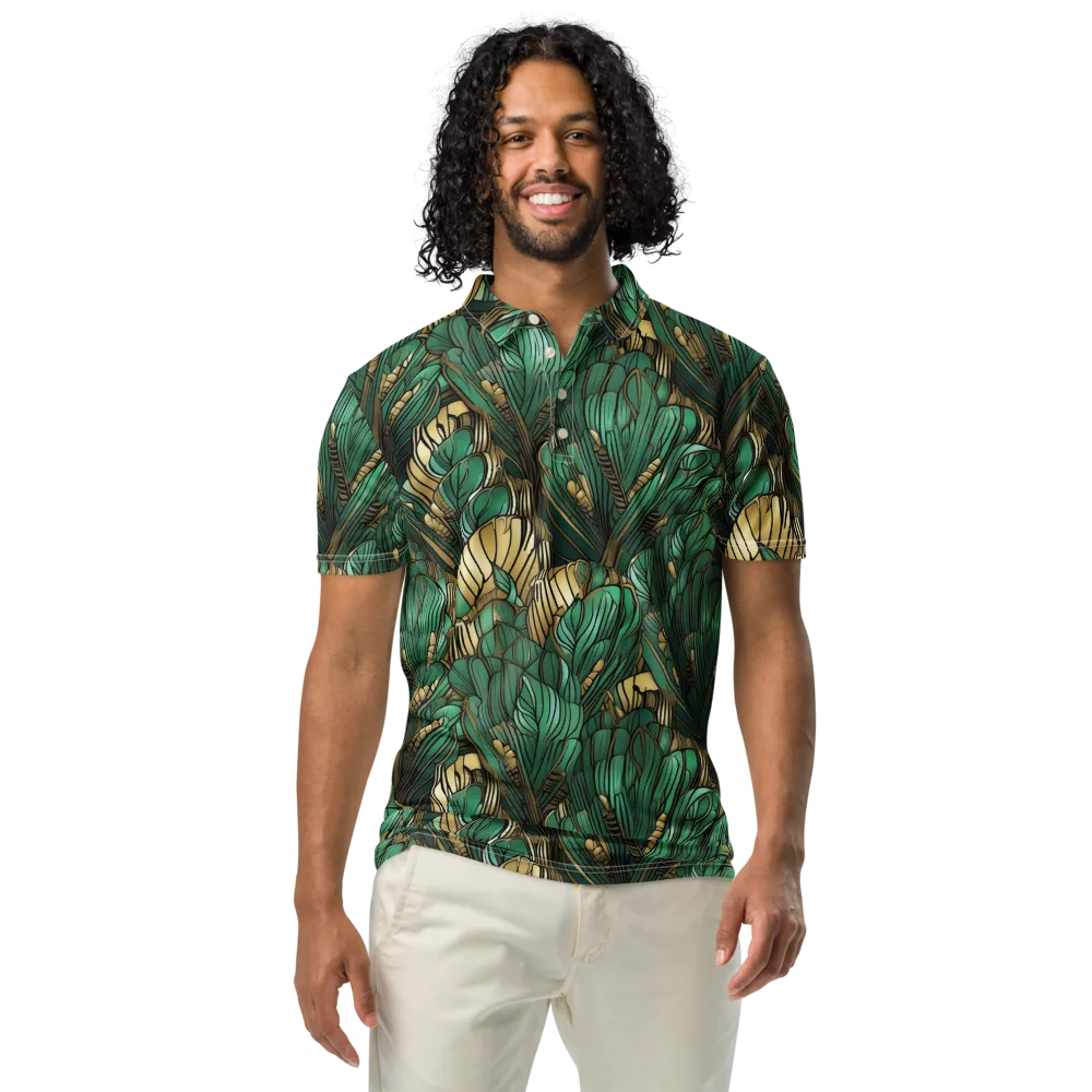 Verdant Deco on Men's Slim Fit Polo Shirt — Front
