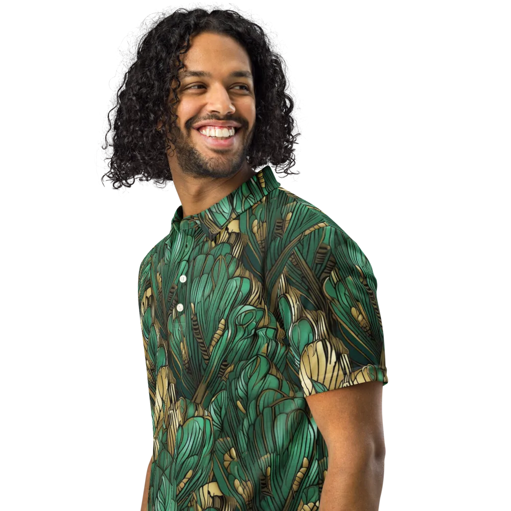 Verdant Deco on Men's Slim Fit Polo Shirt — Left Front