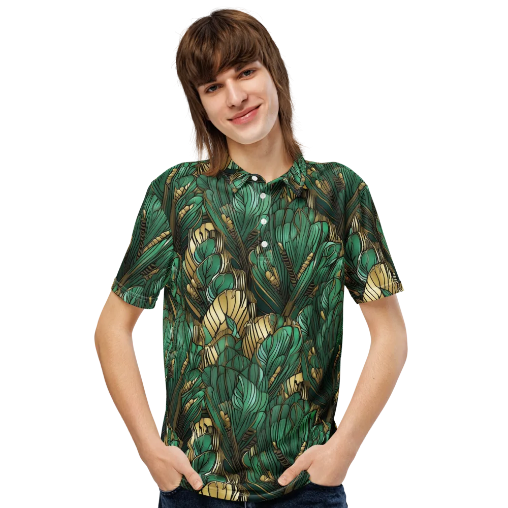 Verdant Deco on Men's Slim Fit Polo Shirt — Front