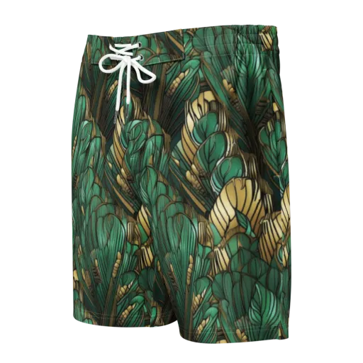 Verdant Deco on a Men's Board Shorts