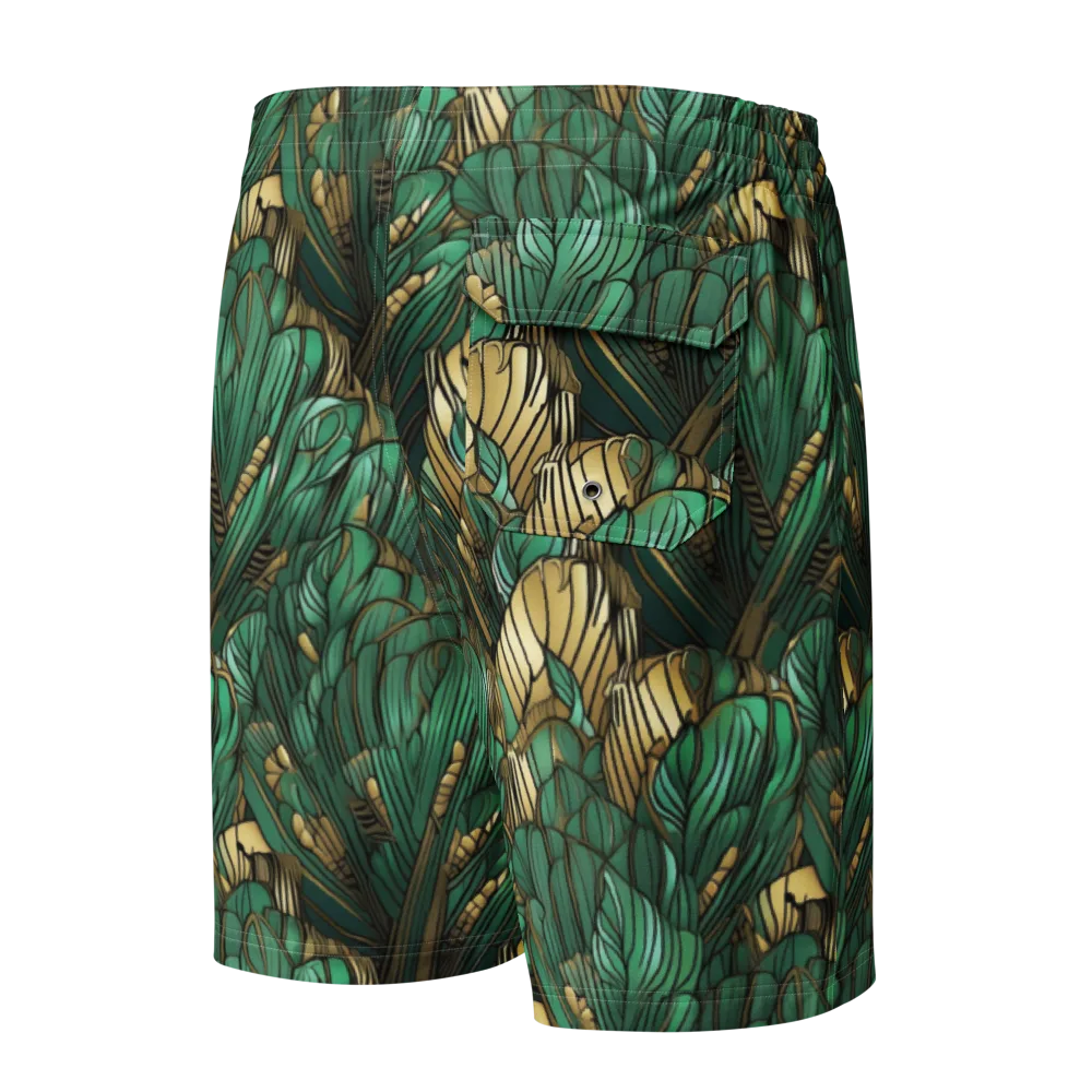 Verdant Deco on Men's Board Shorts — Back