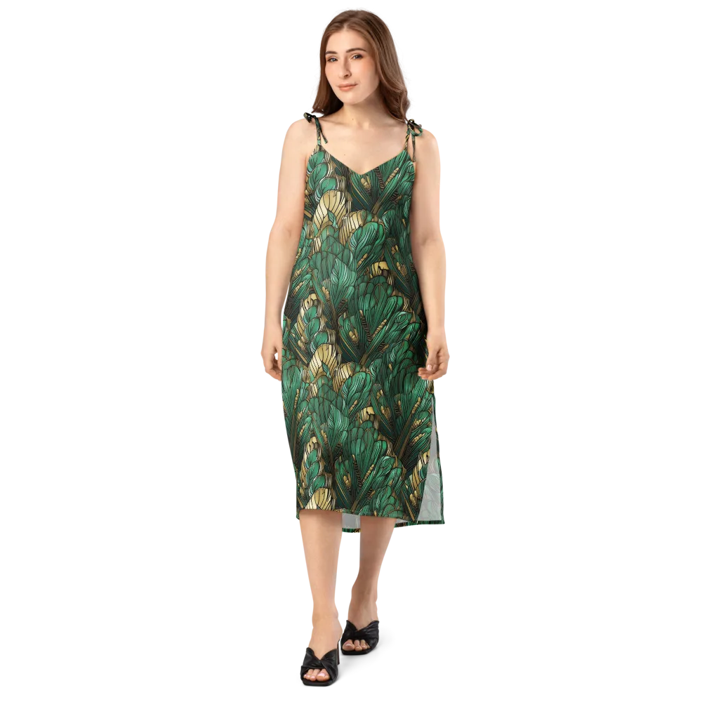 Verdant Deco on Slip Dress — Front