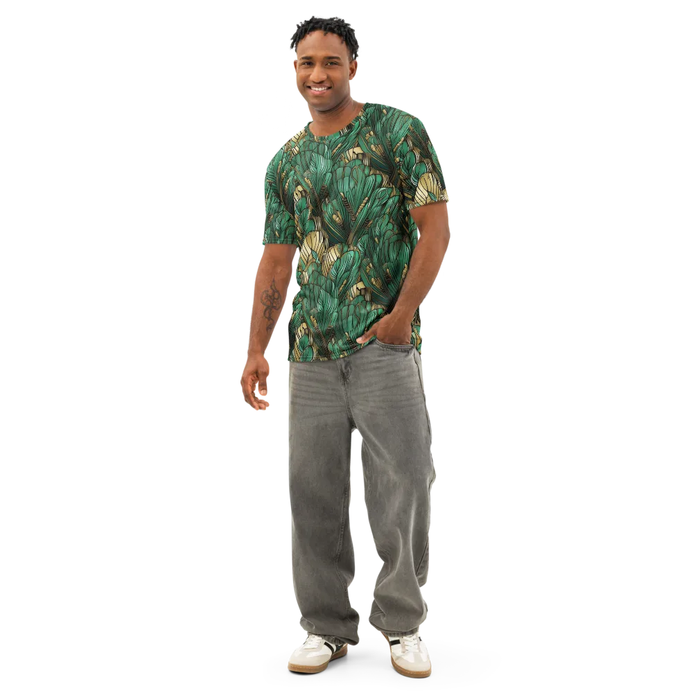 Verdant Deco on Men's Cotton Crew Neck T-Shirt — Front