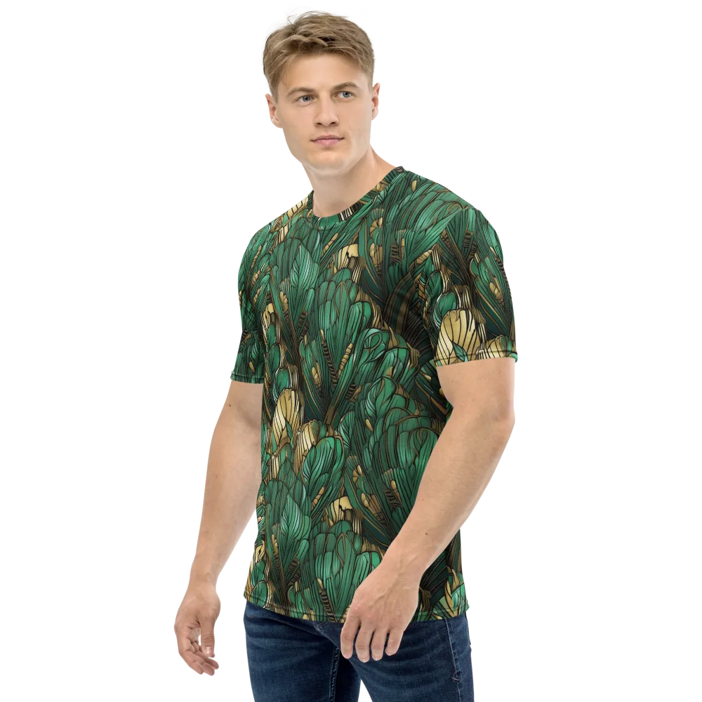 Verdant Deco on Men's Crew Neck T-Shirt — Left