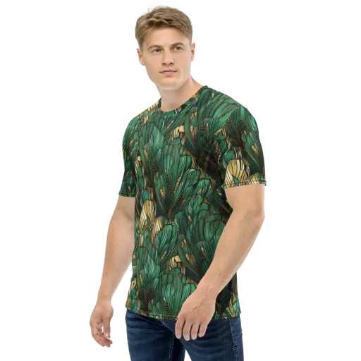 Verdant Deco on a Men's Crew Neck T-Shirt