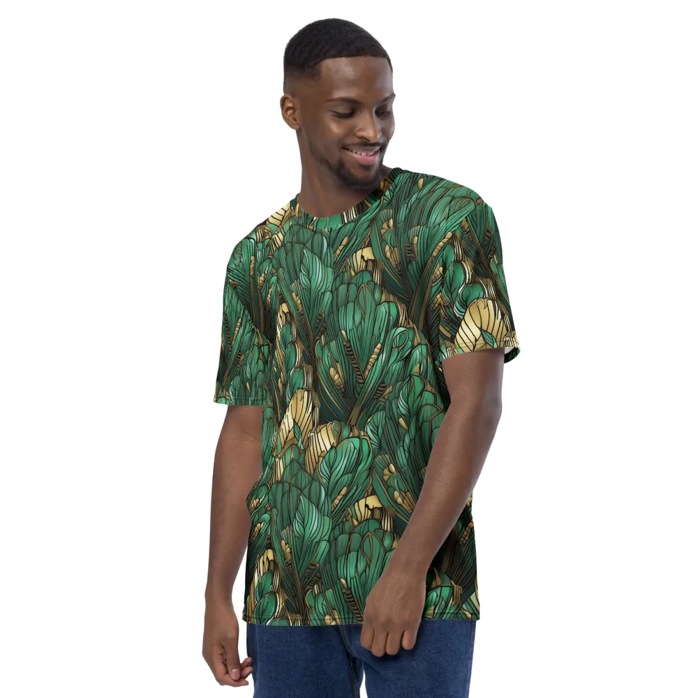 Verdant Deco on Men's Crew Neck T-Shirt — Left