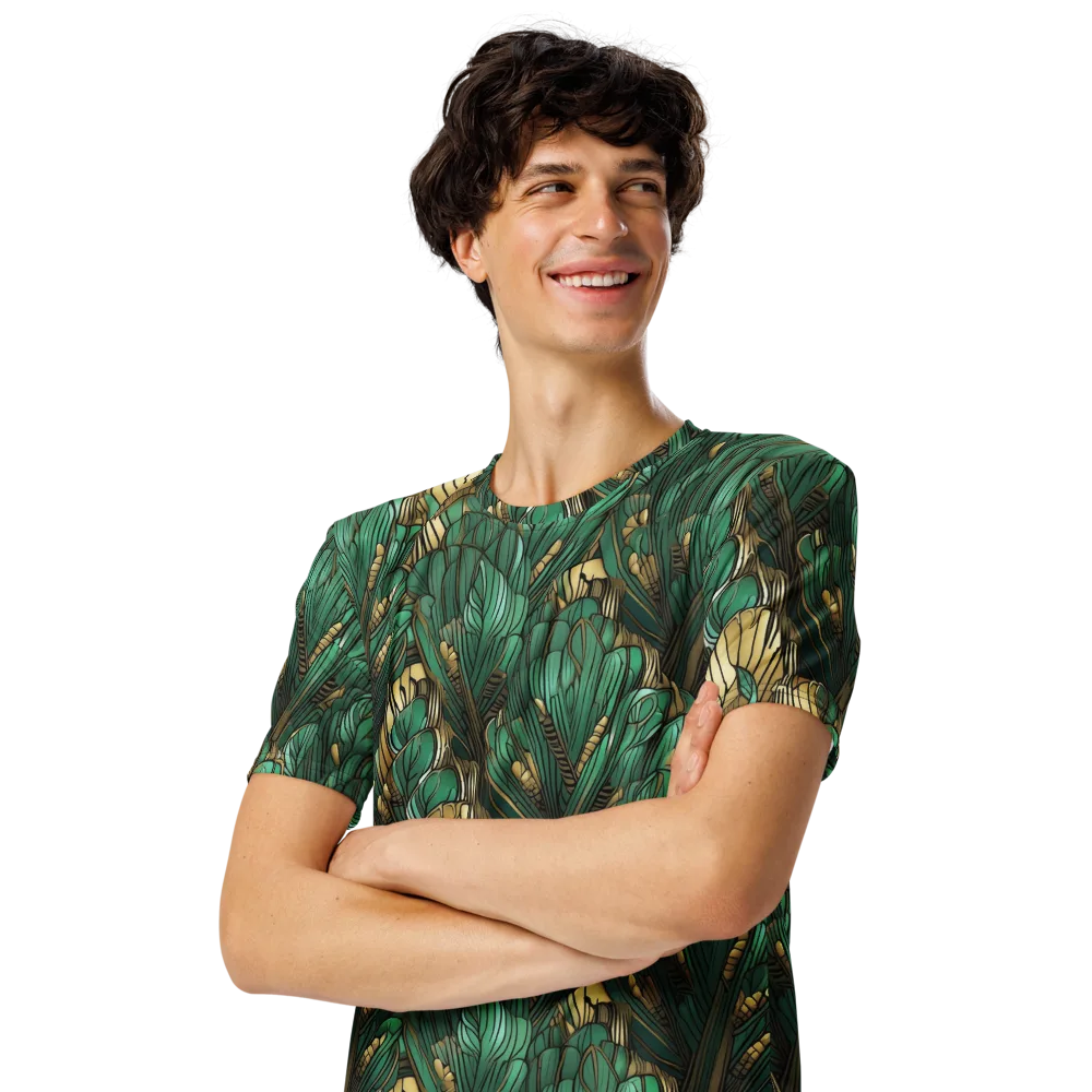 Verdant Deco on Men's Crew Neck T-Shirt — Left Front