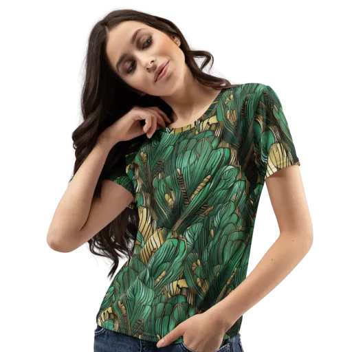Verdant Deco on a Women's Crew Neck T-Shirt