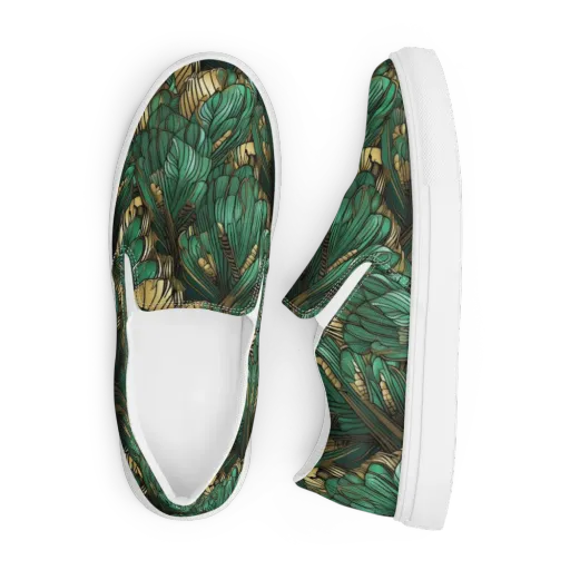 Verdant Deco on a Men's Slip-On Canvas Shoes