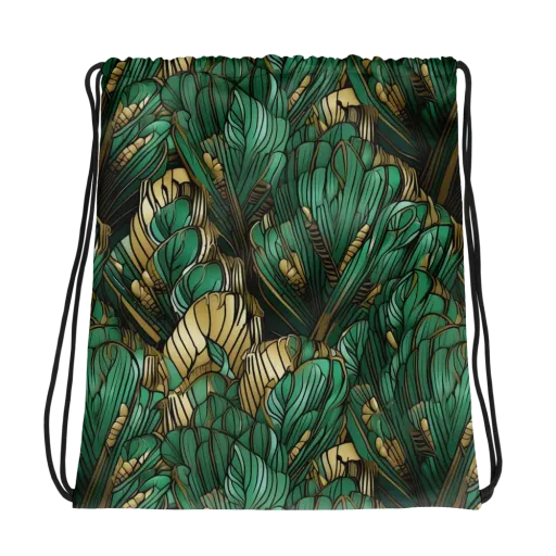 Verdant Deco on a Drawstring Bag