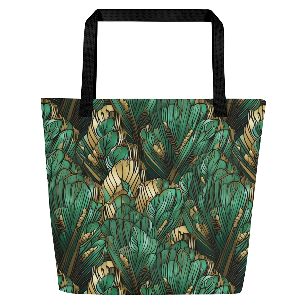 Verdant Deco on Large Tote Bag W/ Pocket — Front