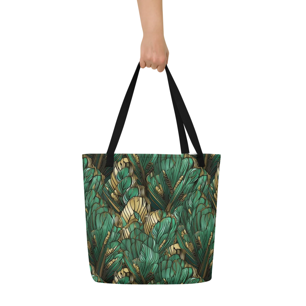 Verdant Deco on Large Tote Bag W/ Pocket — Front