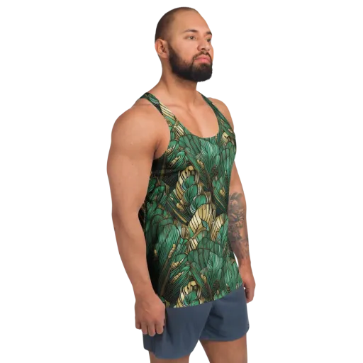 Verdant Deco on a Men's Tank Top