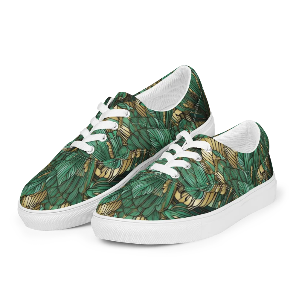 Verdant Deco on Men's Lace-Up Canvas Shoes — Left Front