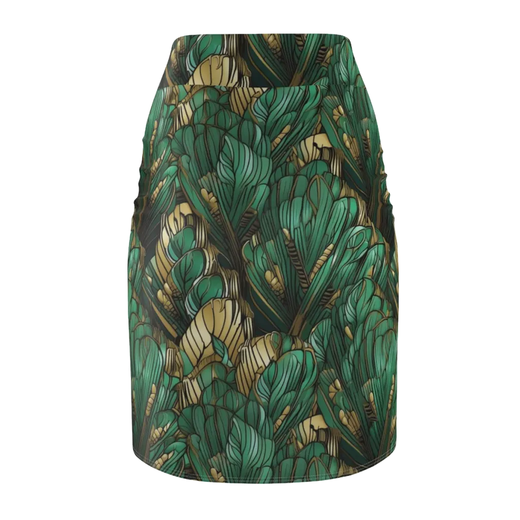 Verdant Deco on Pencil Skirt — Back