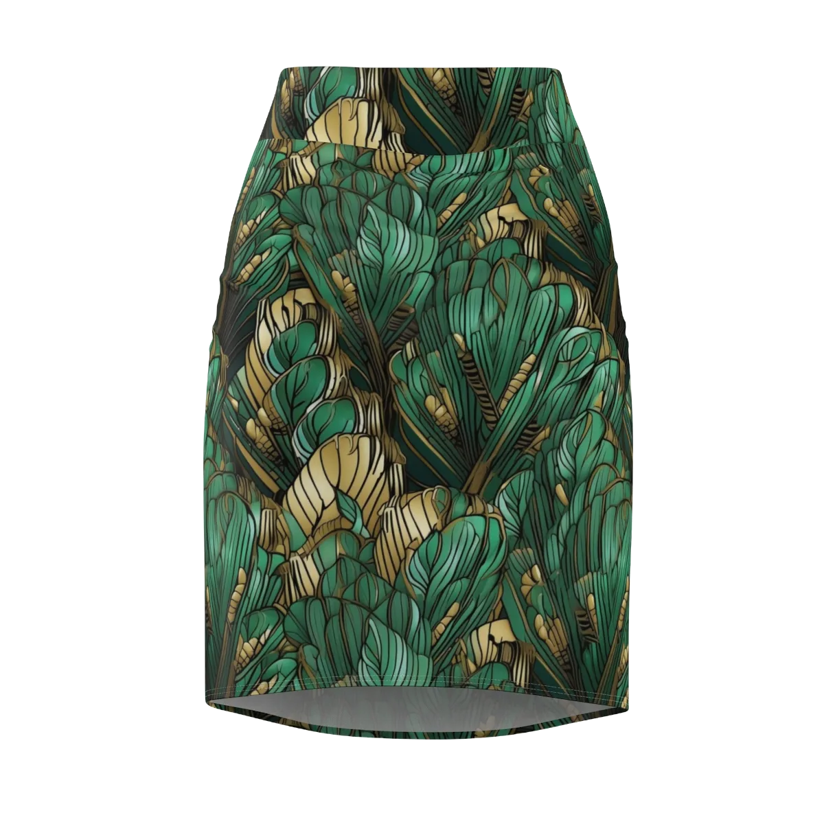Verdant Deco on Pencil Skirt — Front