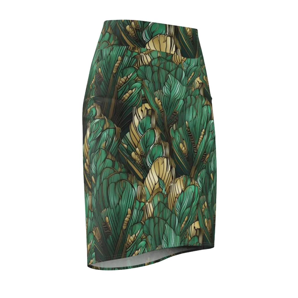 Verdant Deco on Pencil Skirt — Front Side