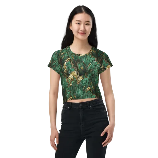 Verdant Deco on a Crop Tee