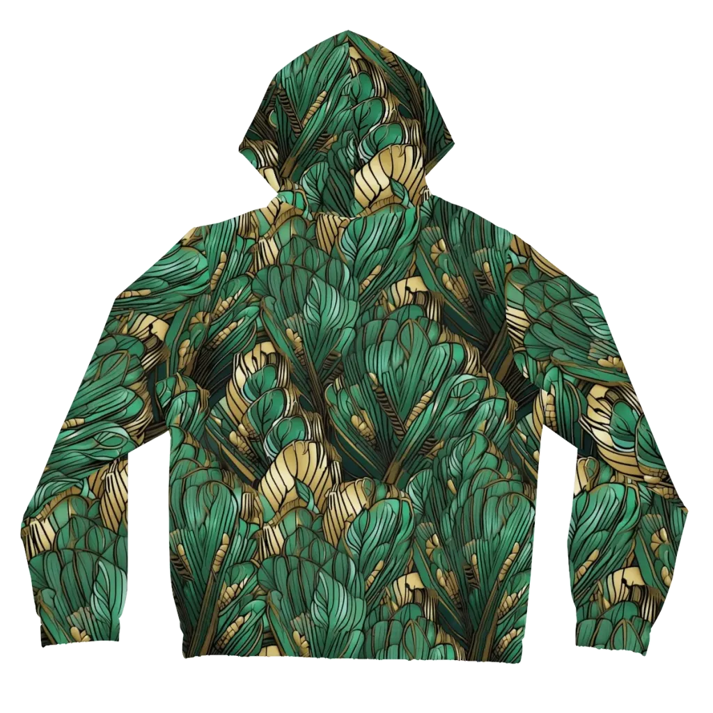 Verdant Deco on Women's Full-Zip Hoodie — Back