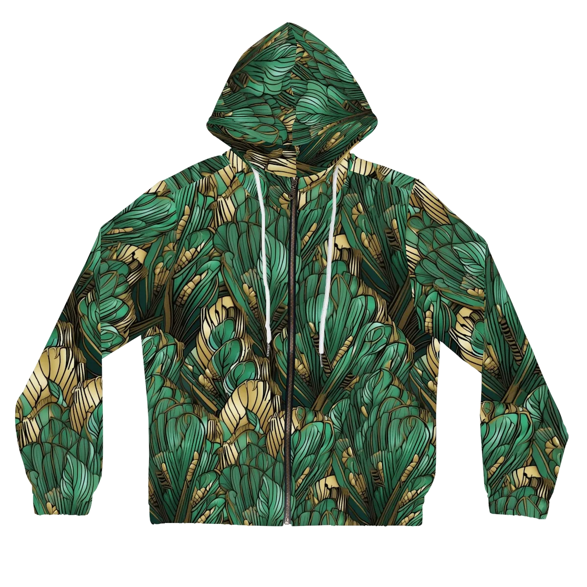 Verdant Deco on Women's Full-Zip Hoodie — Front