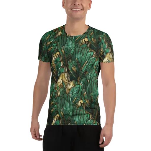 Verdant Deco on a Men's Athletic T-Shirt