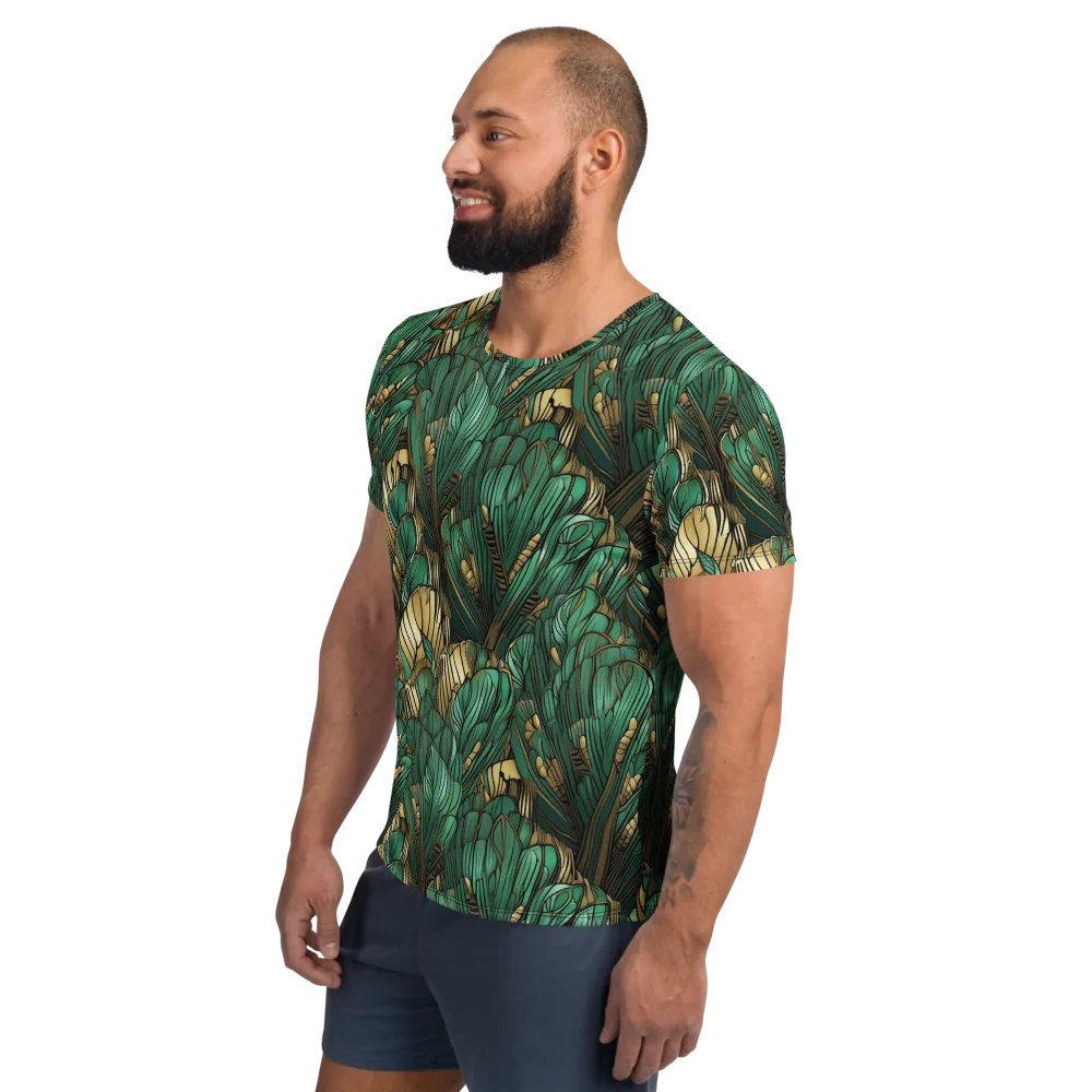 Verdant Deco on Men's Athletic T-Shirt — Left