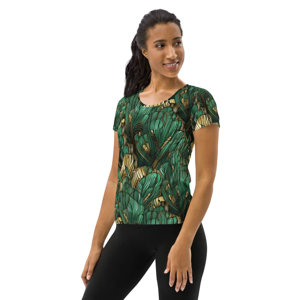 Verdant Deco on Women's Athletic T-Shirt — Left