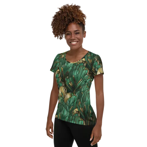 Verdant Deco on a Women's Athletic T-Shirt