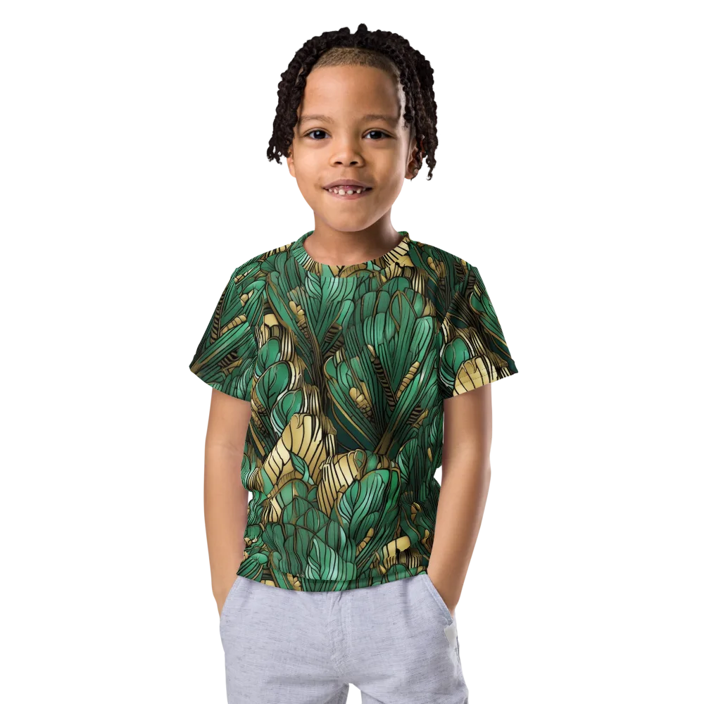 Verdant Deco on Kids Crew Neck T-Shirt — Front