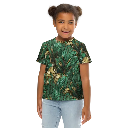 Verdant Deco on a Kids Crew Neck T-Shirt