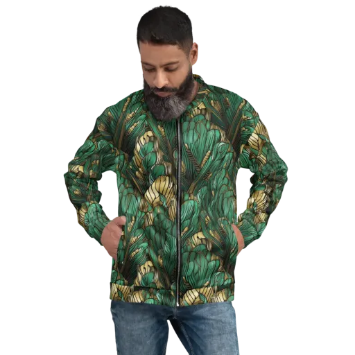 Verdant Deco on a Bomber Jacket