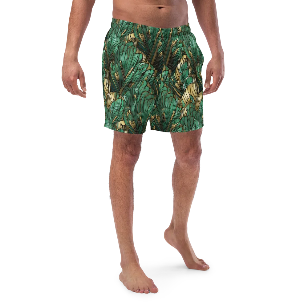 Verdant Deco on Swim Trunks — Front