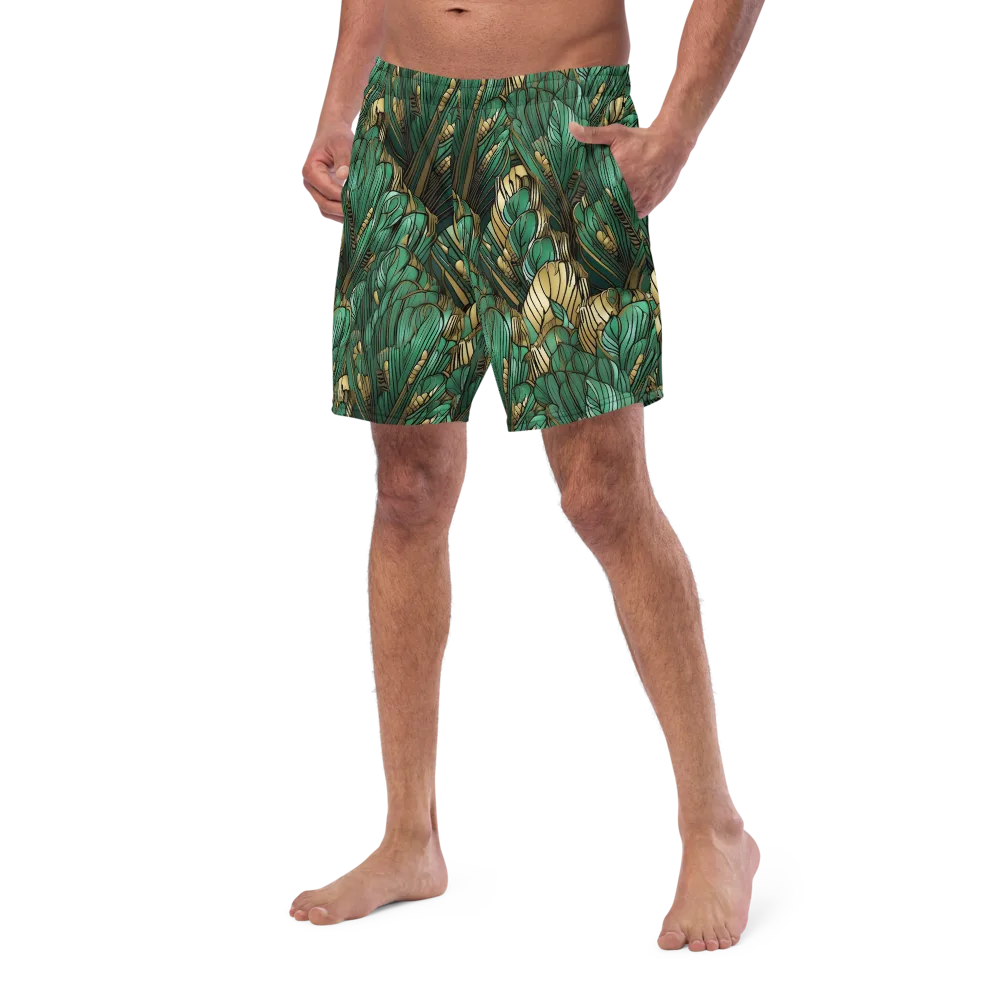 Verdant Deco on Swim Trunks — Left Front
