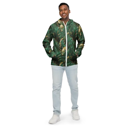 Verdant Deco on a Men's Windbreaker