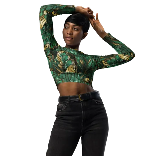 Verdant Deco on a Long Sleeve Crop Top