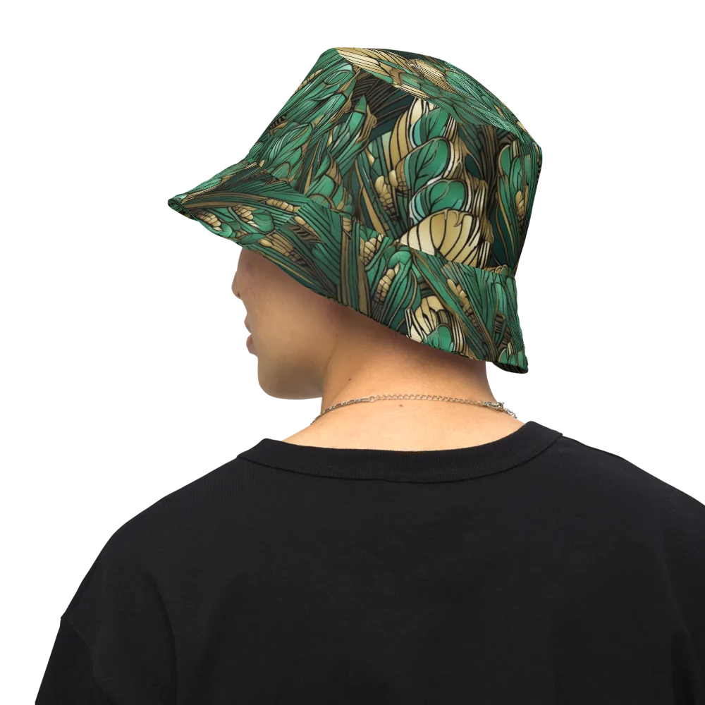 Verdant Deco on Reversible Bucket Hat — Back Inside