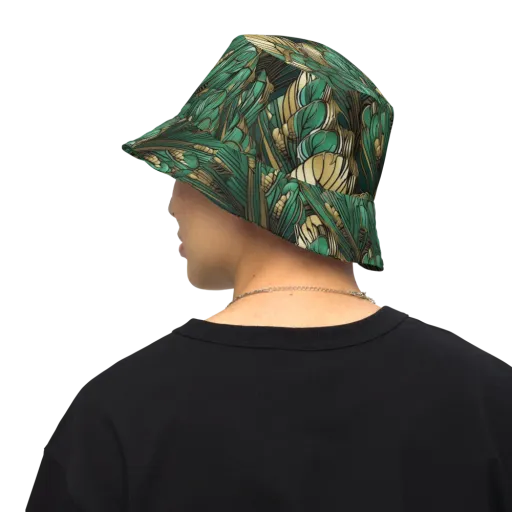 Verdant Deco on a Reversible Bucket Hat