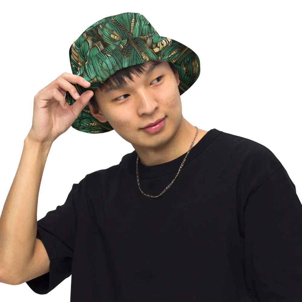 Verdant Deco on Reversible Bucket Hat — Front Inside