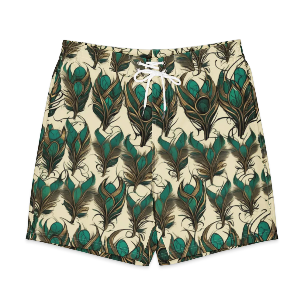 Emerald Plume on Men's Board Shorts — Front