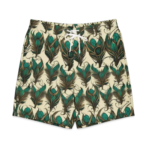 Emerald Plume on a Men's Board Shorts